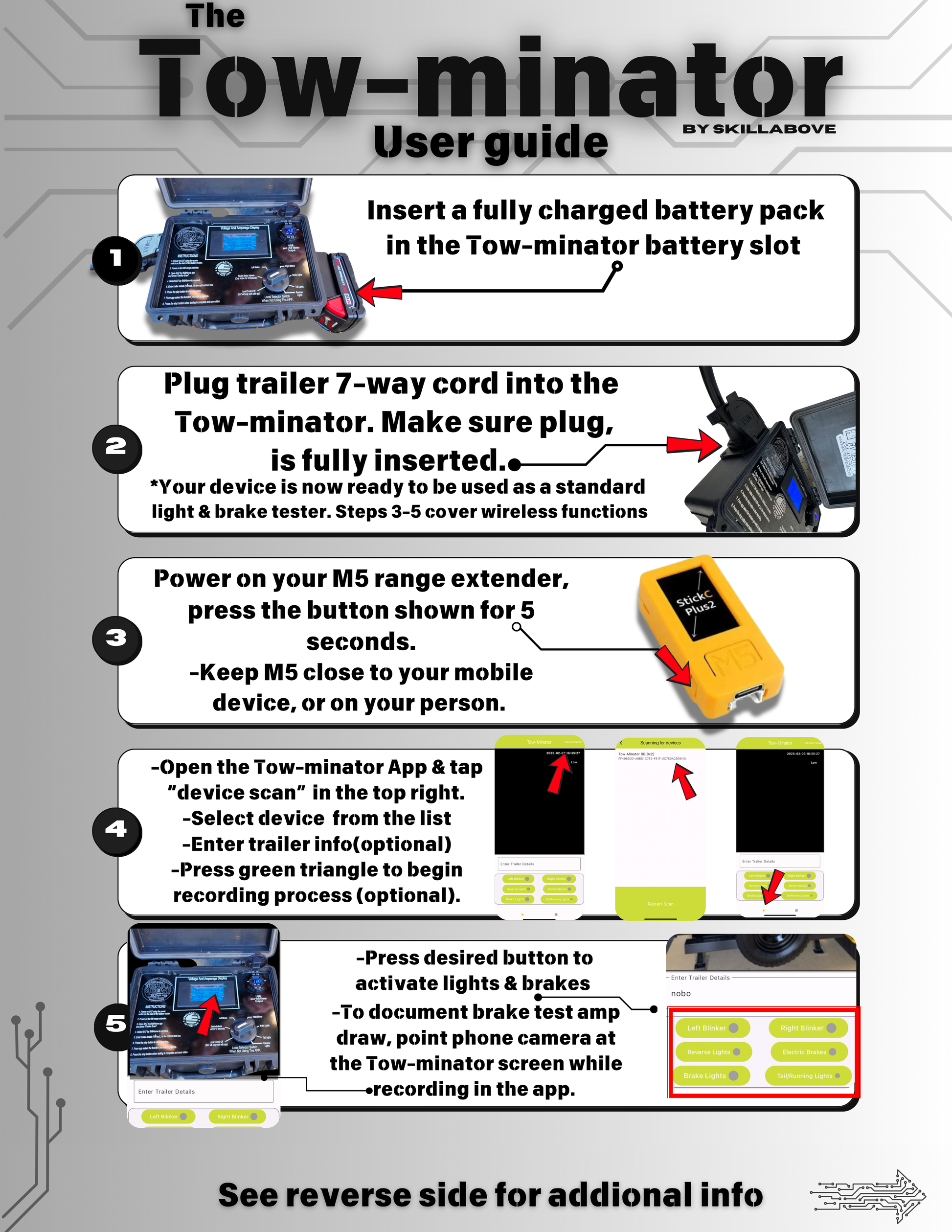 TOW-MINATOR Bluetooth 7 way tester (view 6) – SkillAbove RV Tech Tools